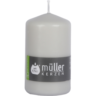 Müller Kerzen Stumpenkerzen, 68 x 110 mm, gepresste Wachsmischung 1 Packung = 6 Stück, Farbe: kiesel - Bild-Darstellung des Produktes 1