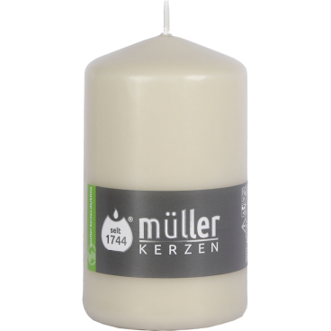 Müller Kerzen Stumpenkerzen, 68 x 110 mm, gepresste Wachsmischung 1 Packung = 6 Stück, Farbe: sand - Bild-Darstellung des Produktes 1