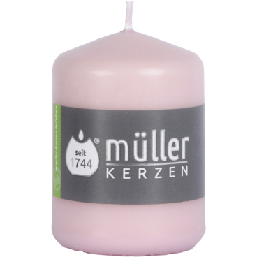 Müller Kerzen Stumpenkerzen, 57 x 80 mm, gepresste Wachsmischung 1 Packung = 6 Stück, Farbe: rosé - Bild-Darstellung des Produktes 1