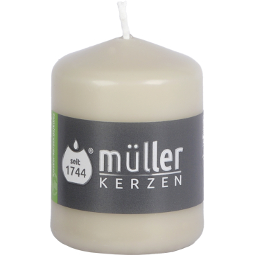Müller Kerzen Stumpenkerzen, 57 x 80 mm, gepresste Wachsmischung 1 Packung = 6 Stück, Farbe: sand - Bild-Darstellung des Produktes 1