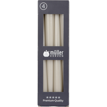 Müller Kerzen Spitzkerzen, 22 x 245 mm, 4er Set 1 Packung = 4 Stück, Farbe: sand - Bild-Darstellung des Produktes 1