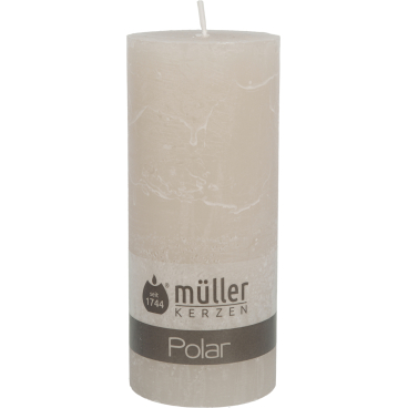 Müller Kerzen Polar Stumpenkerzen, 68 x 160 mm, Raureif-Effekt 1 Packung = 4 Stück, Farbe: sand - Bild-Darstellung des Produktes 1