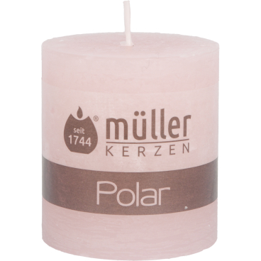 Müller Kerzen Polar Stumpenkerzen, 68 x 75 mm, Raureif-Effekt 1 Packung = 4 Stück, Farbe: rosé - Bild-Darstellung des Produktes 1