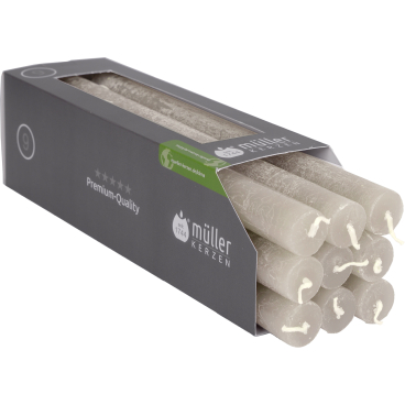 Müller Kerzen Polar Stabkerzen, 22 x 250 mm, Raureif-Effekt 1 Packung = 18 Stück, Farbe: sand - Bild-Darstellung des Produktes 1