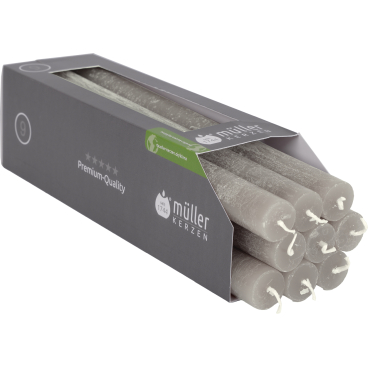 Müller Kerzen Polar Stabkerzen, 22 x 250 mm, Raureif-Effekt 1 Packung = 18 Stück, Farbe: hell kaschmir - Bild-Darstellung des Produktes 1