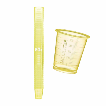 EDLICH & HABEL Medizinbecher 30 ml, graduiert 1 Packung = 80 Stück, gelb - Bild-Darstellung des Produktes 1
