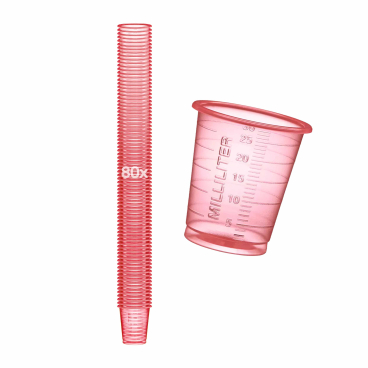 EDLICH & HABEL Medizinbecher 30 ml, graduiert 1 Packung = 80 Stück, rot - Bild-Darstellung des Produktes 1