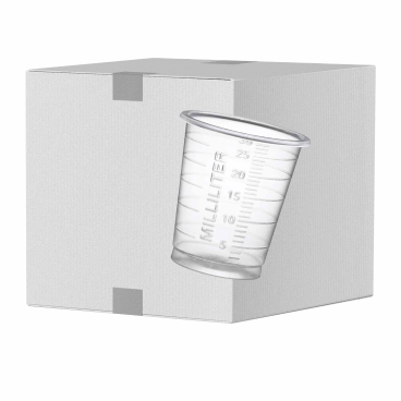 EDLICH & HABEL Medizinbecher 30 ml, graduiert 1 Karton = 60 Packungen à 80 Stück, transparent - Bild-Darstellung des Produktes 1