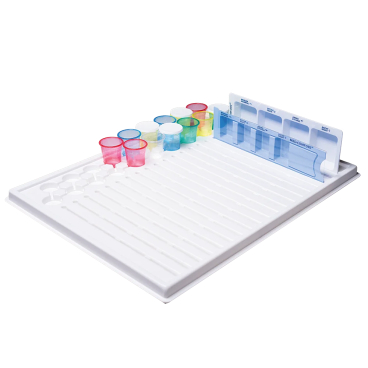 Medikamenten-Tablett für 19 Dispenser und 19 Medizinbecher 1 Tablett - Maße: 44 cm x 34 cm, Farbe: weiß - Bild-Darstellung des Produktes 1