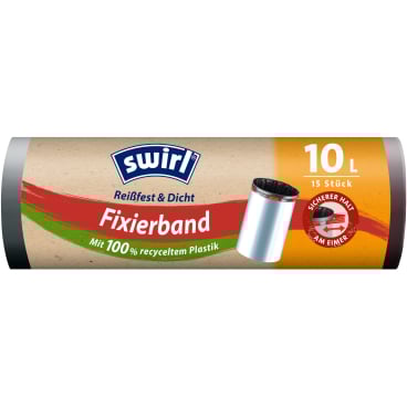 Swirl® Müllbeutel Reißfest, mit Fixierband, 10 Liter 1 Karton = 10 Rollen à 15 Beutel - Bild-Darstellung des Produktes 1