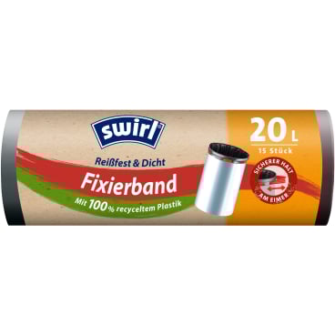 Swirl® Müllbeutel Reißfest, mit Fixierband, 20 Liter 1 Rolle = 15 Beutel - Bild-Darstellung des Produktes 1