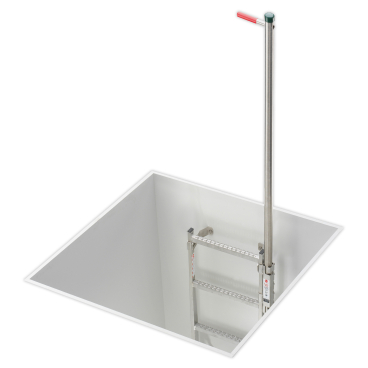 Hailo Einholm- Einstiegshilfe versenkbar aus Edelstahl 1.4301 zur Montage am Leiterholm 40x20mm rechts 1 Stück - Bild-Darstellung des Produktes 1