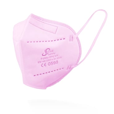SolidSafety FFP2 NR Atemschutzmaske, einzeln verpackt 1 Packung = 5 Stück, Farbe: pink - Bild-Darstellung des Produktes 1