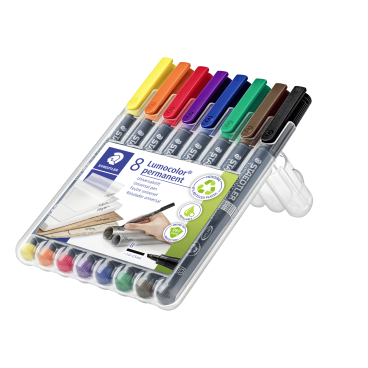 Staedtler Fineliner Lumocolor® permanent pen 314, nachfüllbar 1 Etui = 8 Stück, aufstellbar, Linienbreite B - Bild-Darstellung des Produktes 1