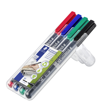 Staedtler Fineliner Lumocolor® permanent pen 317, nachfüllbar 1 Etui = 4 Stück, aufstellbar, Linienbreite M - Bild-Darstellung des Produktes 1