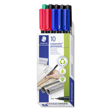 Staedtler Fineliner Lumocolor® permanent pen 318, nachfüllbar 1 Packung = 10 Stück, Linienbreite F - Bild-Darstellung des Produktes 1