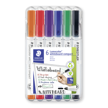 Staedtler Whiteboardmarker Lumocolor® compact 341, 1,0 - 2,0 mm 1 Etui = 6 Stück, aufstellbar - Bild-Darstellung des Produktes 1
