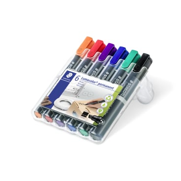 Staedtler permanent Textmarker Lumocolor® 350, 2,0 - 5,0 mm 1 Etui = 6 Stück, aufstellbar - Bild-Darstellung des Produktes 1