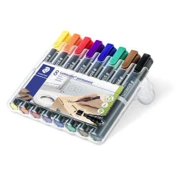 Staedtler permanent Textmarker Lumocolor® 350,  2,0 - 5,0 mm 1 Etui = 8 Stück, aufstellbar - Bild-Darstellung des Produktes 1