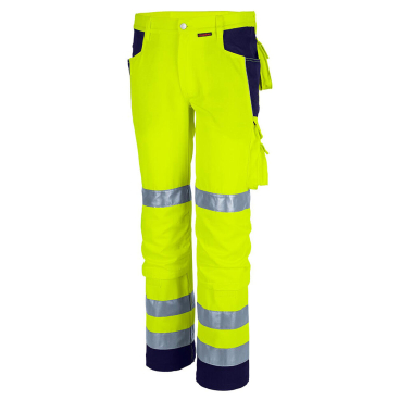Qualitex Warnschutz-Bundhose »pro Warnschutz MG 245«– EN ISO 20471 Klasse 2, gelb/marine gelb/marine,gelb/marine - Bild-Darstellung des Produktes 1