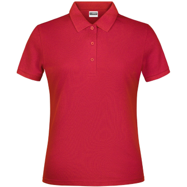 Daiber Damen Basic Polo Lady – tailliertes Poloshirt, 100% Baumwolle, 180 g/m² Farbe: red, Größe: L - Bild-Darstellung des Produktes 1