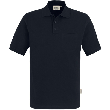 HAKRO Pocket-Poloshirt TOP 802 – Piqué, 100% Baumwolle, Brusttasche, OEKO-TEX Farbe: schwarz, Größe: XL - Bild-Darstellung des Produktes 1