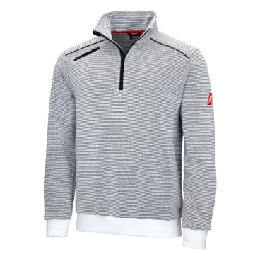 Nitras MOTION TEX PLUS Pullover – wärmender Strickpullover, hoher Kragen mit YKK-Reißverschluss, reflektierende Schulterbiesen, Schultertasche (weiß) Farbe: weiß, Größe: S - Bild-Darstellung des Produktes 1