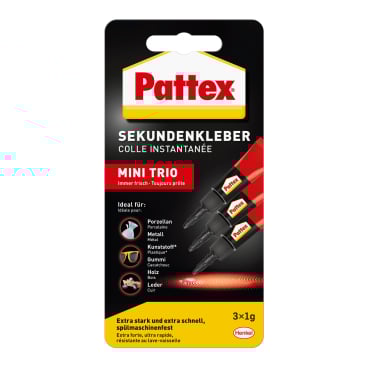 Pattex Mini Trio Sekundenkleber 3 x 1 g - Tube - Bild-Darstellung des Produktes 1