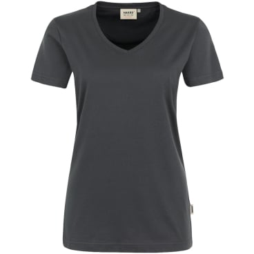 Hakro Damen V-Shirt PERFORMANCE 181 – tailliert, MikraLinar (50% Baumwolle/50% Polyester), 160 g/m², ISO 15797, Öko-Tex Farbe: anthrazit, Größe: L - Bild-Darstellung des Produktes 1