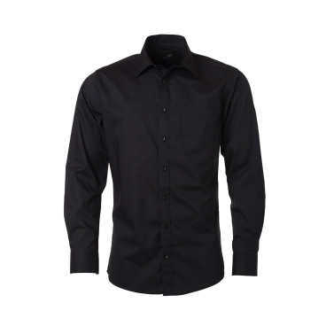 Elka Rainwear Langarmhemd JN678 – Popeline Easy‑Care, atmungsaktiv (schwarz, Gr. L) L - Bild-Darstellung des Produktes 1