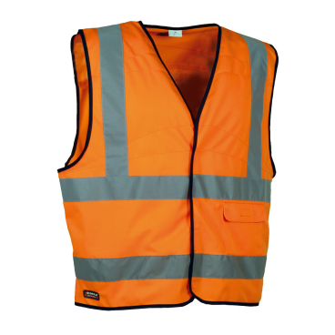 Cofra Warnschutzweste CLEAR – High Visibility, EN ISO 20471 Klasse 2, Orange, Größe S Farbe: orange, Größe: S - Bild-Darstellung des Produktes 1