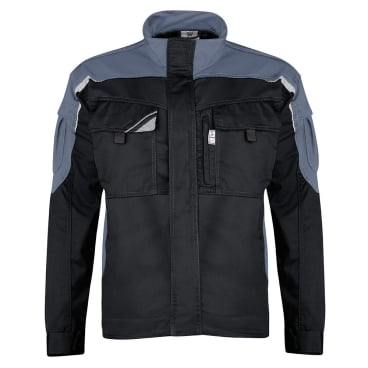 PKA Blousonjacke BESTWORK NEW – leichtes Mischgewebe 65/35, 250 g/m², belüftet mit Reflex Farbe: schwarz/grau, Größe: 3XL - Bild-Darstellung des Produktes 1