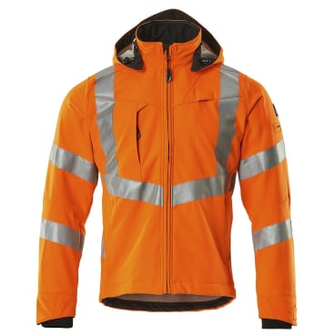 Mascot BLACKPOOL Safe Supreme Warn-Softshelljacke, EN ISO 20471 Klasse 3, Ripstop, gefüttert, abnehmbare Kapuze, Orange Farbe: orange, Größe: 3XL - Bild-Darstellung des Produktes 1