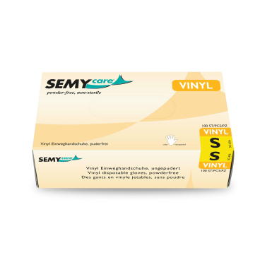 SemyCare Einmalhandschuhe, puderfrei, weiß 1 Packung = 100 Stück, Größe S - Bild-Darstellung des Produktes 1