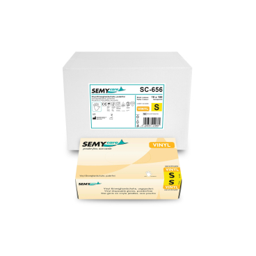 SemyCare Einmalhandschuhe, puderfrei, weiß 1 Karton = 10 Packungen à 100 Stück, Größe S - Bild-Darstellung des Produktes 1