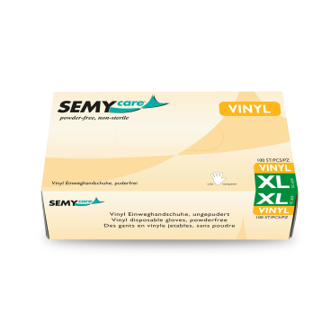 SemyCare Einmalhandschuhe, puderfrei, weiß 1 Packung = 100 Stück, Größe XL - Bild-Darstellung des Produktes 1