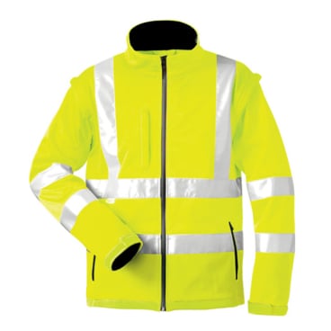 Elysee Warnschutz-Softshelljacke LOGAN, fluoreszierend gelb, abnehmbare Ärmel, hochsichtbar Größe XXL - Bild-Darstellung des Produktes 1