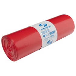 EMIL DEISS KG (GmbH + Co.) DEISS PREMIUM Abfallsack 70 Liter rot, ca. 1320 g/Rolle, Typ 100, Müllsack geeignet für farbiges Abfallmanagement, Maße (B x L): 575 x 1000 mm, 1 Karton = 10 Rollen = 250 Säcke 11708
