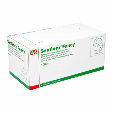 Sentinex® Fancy Schwesternhaube, mit Mittelnaht, grün 1 Packung = 100 Stück - Bild-Darstellung des Produktes 1