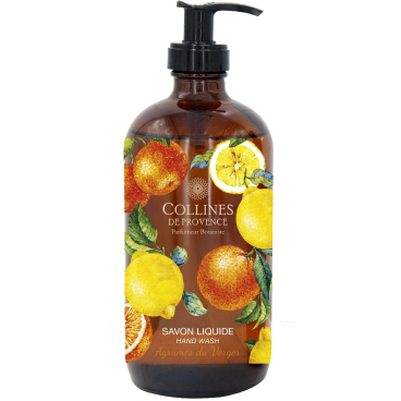 Collines de Provence Flüssigseife Obstgarten-Zitrus, 470 ml, Glasflakon mit Pumpkopf, 97% natürliche Inhaltsstoffe 470 ml - Bild-Darstellung des Produktes 1