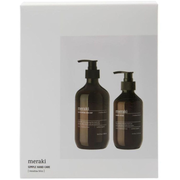 Meraki Meadow Bliss Geschenkbox – Peeling-Handseife 490 ml & Handlotion 275 ml, mit Aloe Vera & Avocadoöl Geschenkbox, 15,5 x 7,5 x 19 cm - Bild-Darstellung des Produktes 1