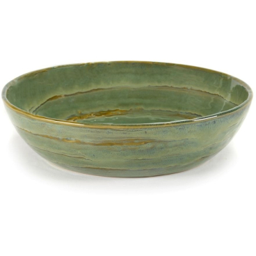 SERAX Pure Salatschale Ø 20 cm, H 5 cm – Steingut/Keramik, grün, spülmaschinenfest, Design Pascale Naessens Ø 20 cm - Höhe 5 cm - Bild-Darstellung des Produktes 1