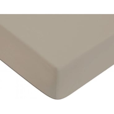 Tommy Hilfiger PLAIN SATIN Spannbettlaken – 100% gekämmter Baumwoll‑Satin, natur/beige, Gummizug rundum 140x200 cm - Bild-Darstellung des Produktes 1