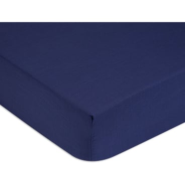 Tommy Hilfiger Plain Satin Spannbettlaken – 100% gekämmte Baumwolle, samtige Satin-Qualität, Rundumgummizug, blau 140x200 cm - Bild-Darstellung des Produktes 1