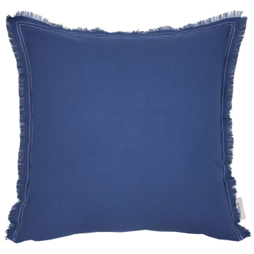 Tom Tailor Easy Cotton Kissenhülle 50 x 50 cm, 100% Baumwolle, Wendedesign mit Fransen dunkelblau - Bild-Darstellung des Produktes 1