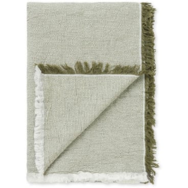 Elvang Denmark Daisy Decke, 130 x 180 cm — GOTS-zertifiziert, 80% Bio-Baumwolle/20% Leinen, grün 130 x 180 cm, Bottle Green - Bild-Darstellung des Produktes 1