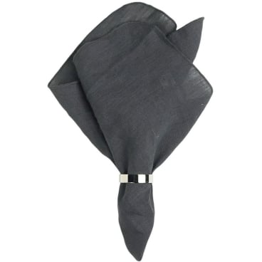 Broste Copenhagen Gracie Serviette – 100% Leinen, Dark Shadow (Grau), 12er Set dark shadow - Bild-Darstellung des Produktes 1