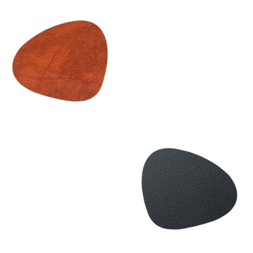 Lind DNA Curve Double Bull Glasuntersetzer, recyceltes Leder & Naturkautschuk, schwarz cognac/black - Bild-Darstellung des Produktes 1
