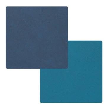 Lind DNA Square Nupo Glasuntersetzer – recyceltes Leder & Naturkautschuk, blau midnight blue/petrol - Bild-Darstellung des Produktes 1
