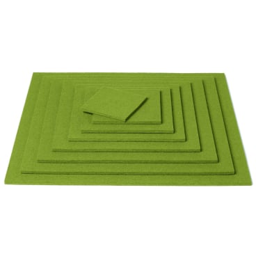 HEY-SIGN Untersetzer quadratisch 10x10 cm, 5 mm Filz, 100% Schurwolle, grün, Made in Germany 10x10 cm - Bild-Darstellung des Produktes 1